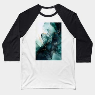 Minty Magic - Abstract Alcohol Ink Art Baseball T-Shirt